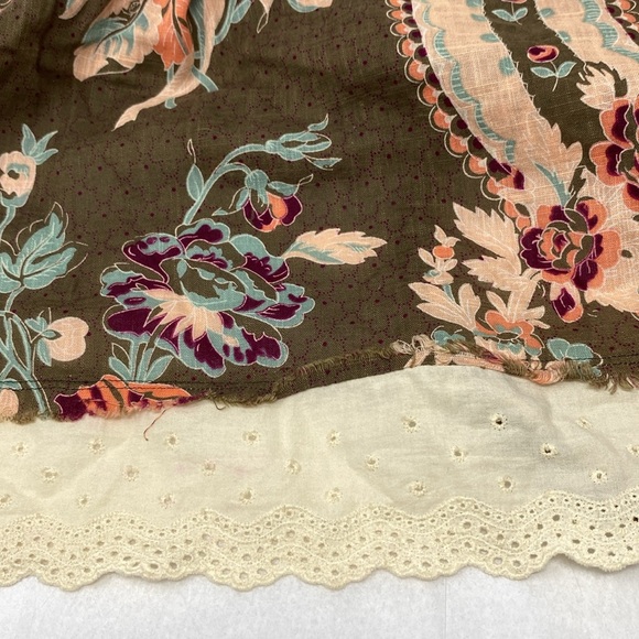 Free People Olive Green Floral Lace Trim Dress - Picture 7 of 7